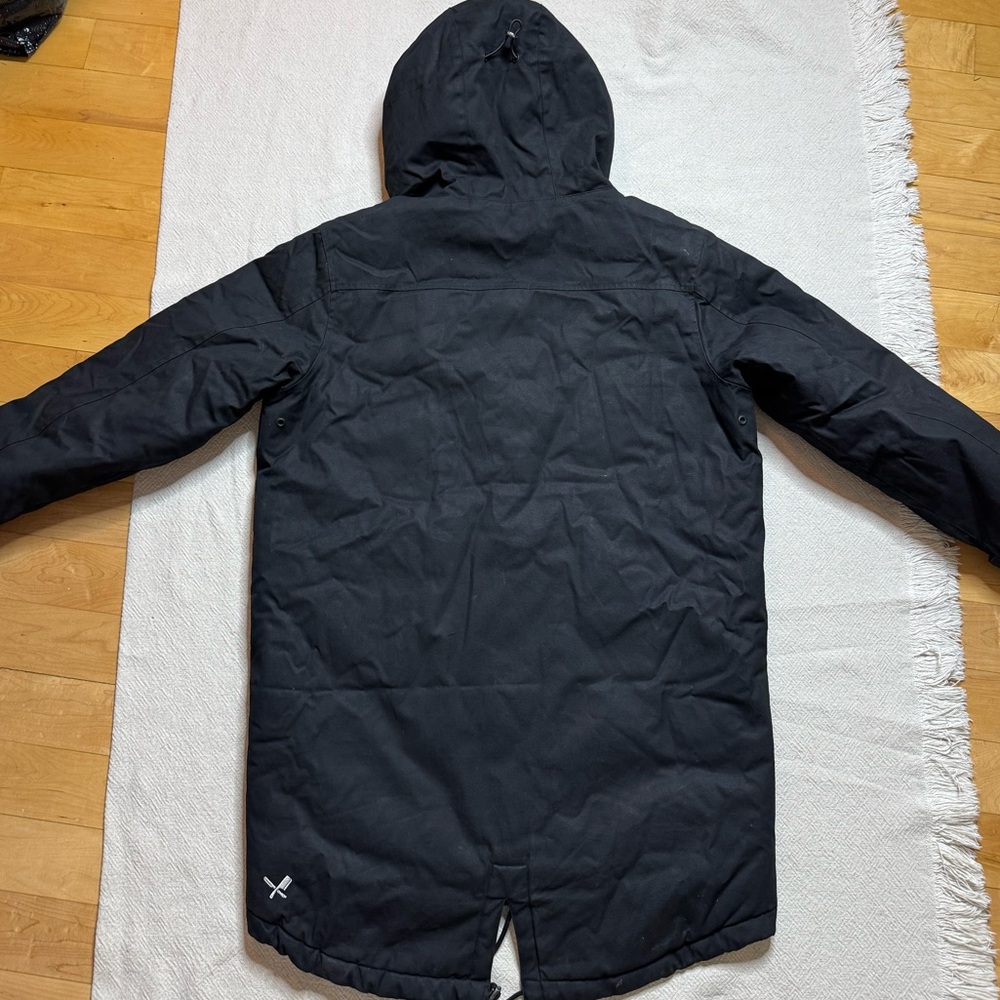 Distorted People Men’s Black Waxed Canvas Hooded Parka Jacket M - Picture 13 of 13